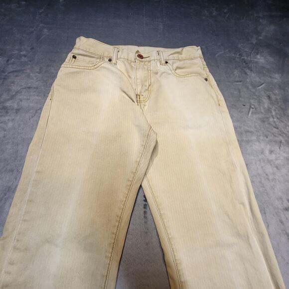 Levis 513 Jeans Mens 28x30 Beige Slim Fit Straight Leg Cotton Denim Pants - Picture 2 of 9